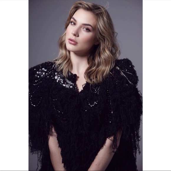 Heavily Beaded Shaggy Coat